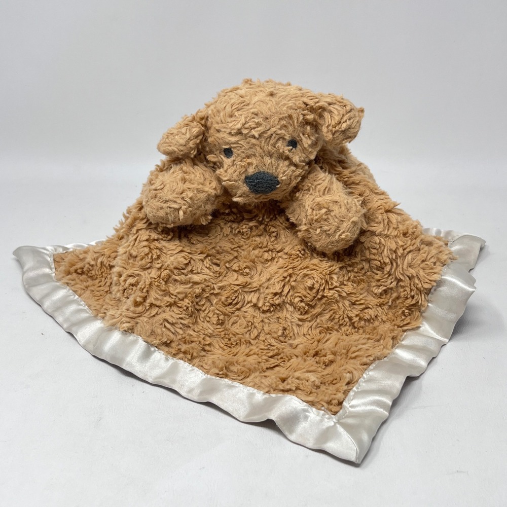 Cloud Island Brown Puppy Dog Plush Security Blanket Satin Trim Lovey 030021166